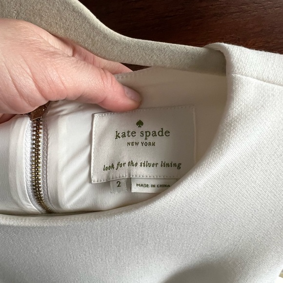 Kate Spade White Dress with Black Bow - Picture 7 of 14